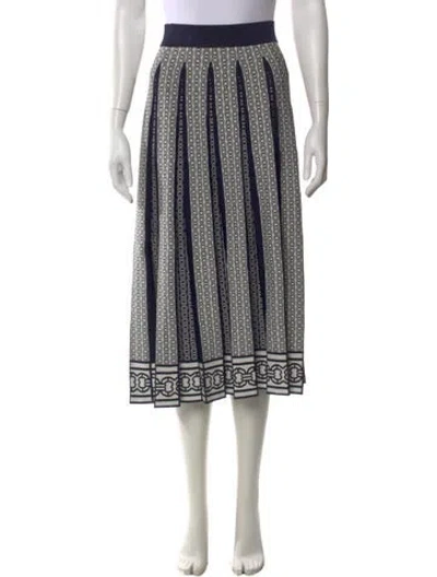 Pre-owned Tory Burch Striped Midi Length Skirt In Multi