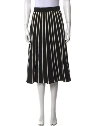 Pre-owned Tory Burch Striped Midi Length Skirt In Multi