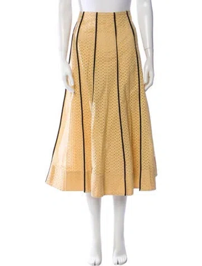 Pre-owned Tory Burch Striped Midi Length Skirt In Neutral