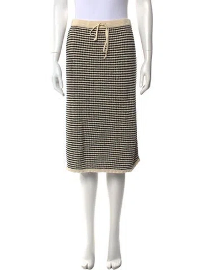 Pre-owned Tory Burch Striped Midi Length Skirt In Neutral