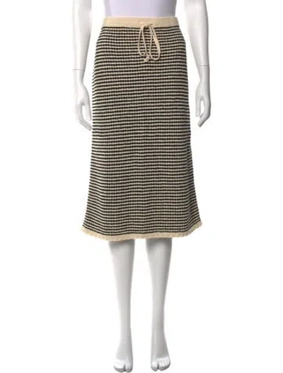 Pre-owned Tory Burch Striped Midi Length Skirt In Neutrals