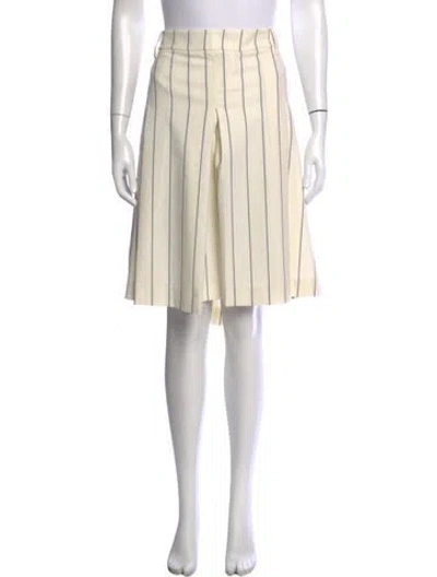 Pre-owned Tory Burch Striped Midi Length Skirt W/ Tags In Neutrals