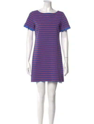 Pre-owned Tory Burch Striped Mini Dress In Blue