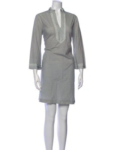 Pre-owned Tory Burch Striped Mini Dress In Blue