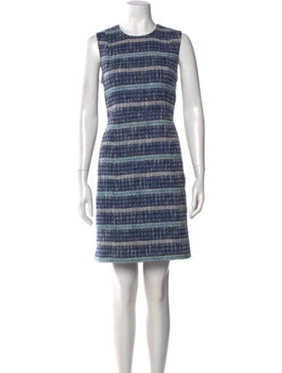 Pre-owned Tory Burch Striped Mini Dress In Blue