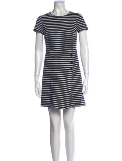 Pre-owned Tory Burch Striped Mini Dress In Blue