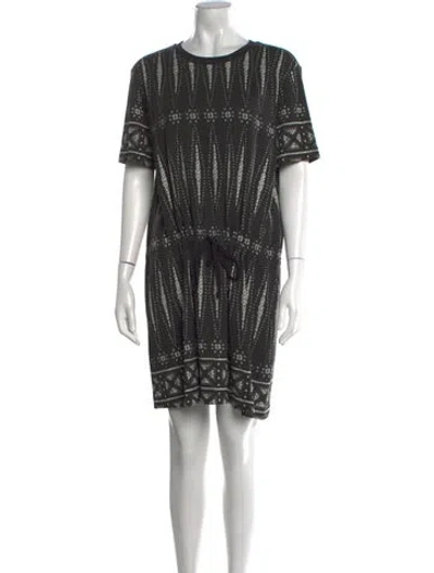 Pre-owned Tory Burch Striped Mini Dress In Gray