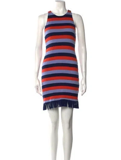 Pre-owned Tory Burch Striped Mini Dress In Multi