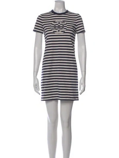Pre-owned Tory Burch Striped Mini Dress In Multi