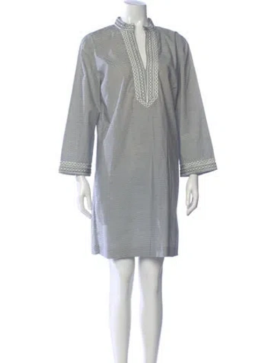 Pre-owned Tory Burch Striped Mini Dress In Neutral