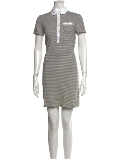 Pre-owned Tory Burch Striped Mini Dress In Neutrals
