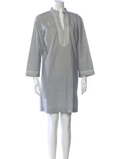 Pre-owned Tory Burch Striped Mini Dress In Neutrals