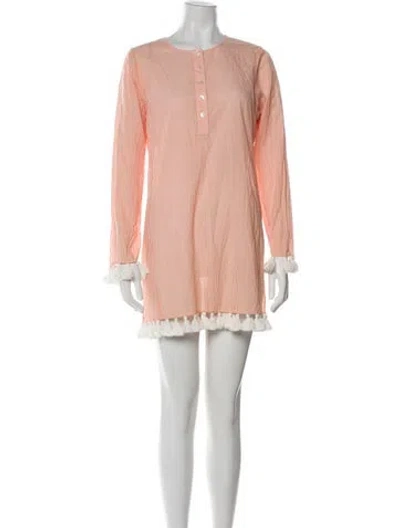 Pre-owned Tory Burch Striped Mini Dress In Orange