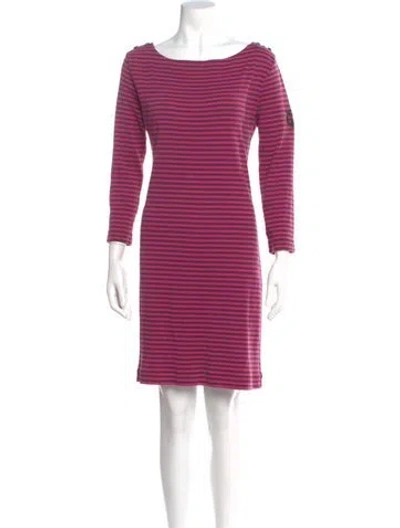 Pre-owned Tory Burch Striped Mini Dress In Pink