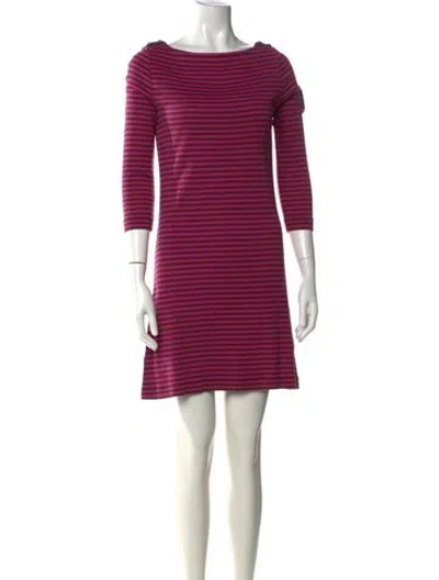 Pre-owned Tory Burch Striped Mini Dress In Pink
