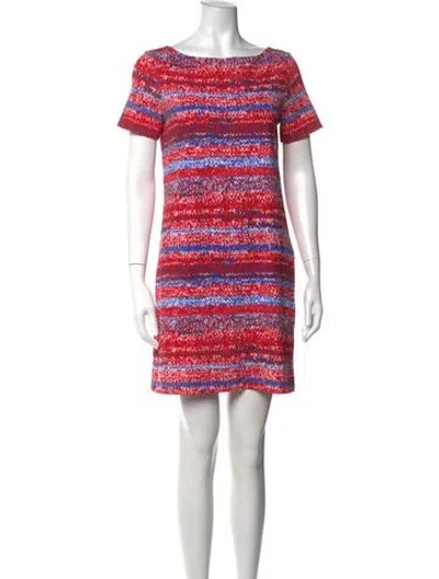 Pre-owned Tory Burch Striped Mini Dress In Red