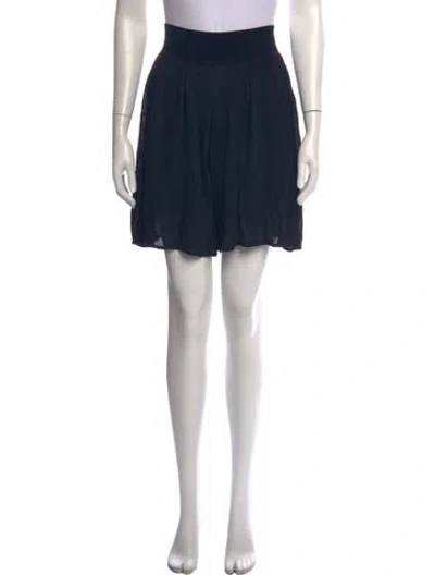 Pre-owned Tory Burch Striped Mini Shorts In Blue