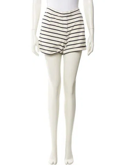 Pre-owned Tory Burch Striped Mini Shorts In Neutral