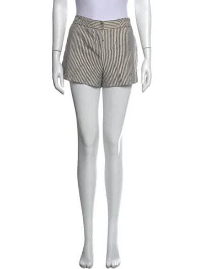Pre-owned Tory Burch Striped Mini Shorts In Neutral