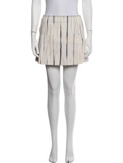 Pre-owned Tory Burch Striped Mini Shorts In Neutrals