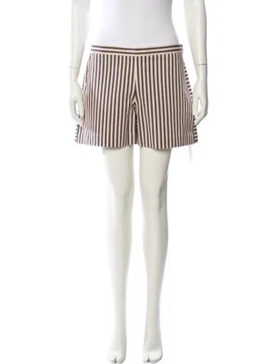 Pre-owned Tory Burch Striped Mini Shorts W/ Tags In Neutral