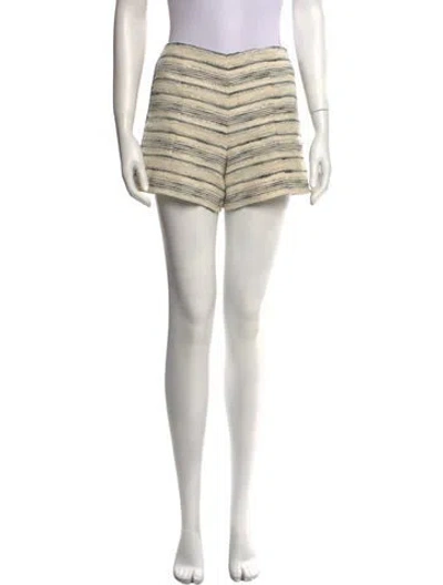 Pre-owned Tory Burch Striped Mini Shorts In White