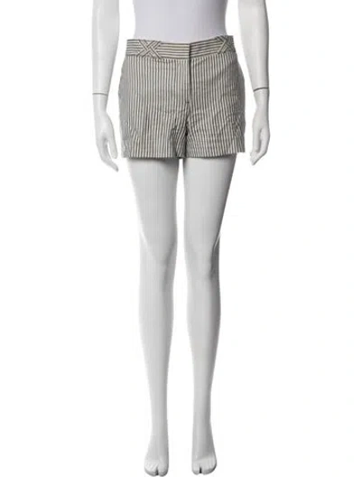 Pre-owned Tory Burch Striped Mini Shorts In White