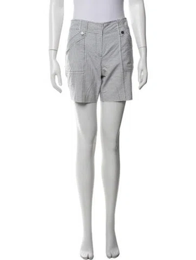 Pre-owned Tory Burch Striped Mini Shorts In White