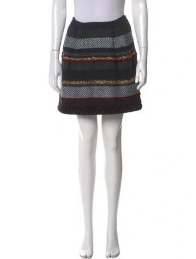 Pre-owned Tory Burch Striped Mini Skirt
