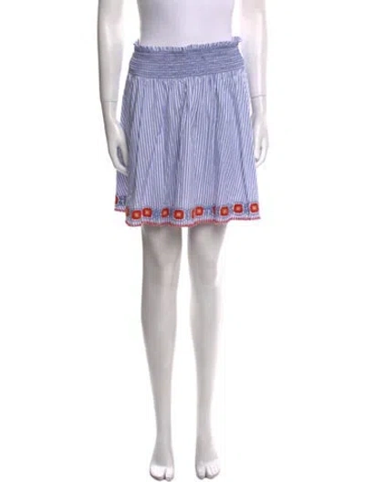 Pre-owned Tory Burch Striped Mini Skirt In Blue
