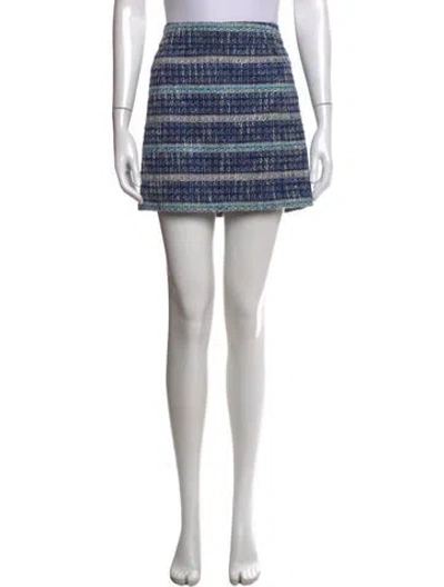 Pre-owned Tory Burch Striped Mini Skirt In Blue
