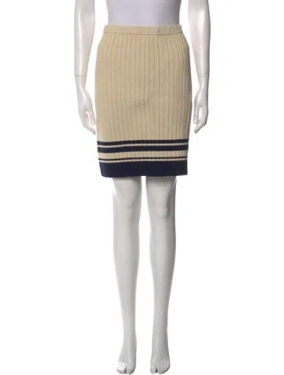 Pre-owned Tory Burch Striped Mini Skirt In Neutral