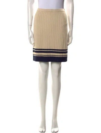 Pre-owned Tory Burch Striped Mini Skirt In Neutral