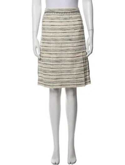 Pre-owned Tory Burch Striped Mini Skirt In Neutral