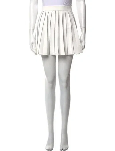 Pre-owned Tory Burch Striped Mini Skirt W/ Tags In White