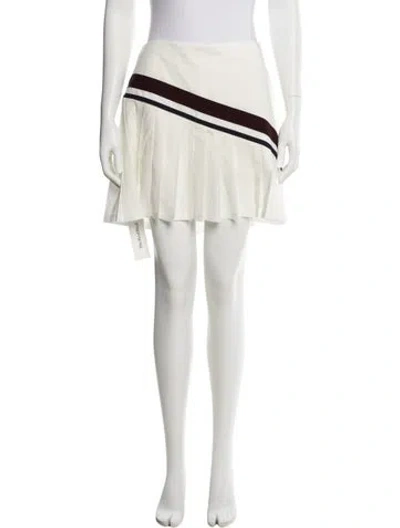 Pre-owned Tory Burch Striped Mini Skirt In White