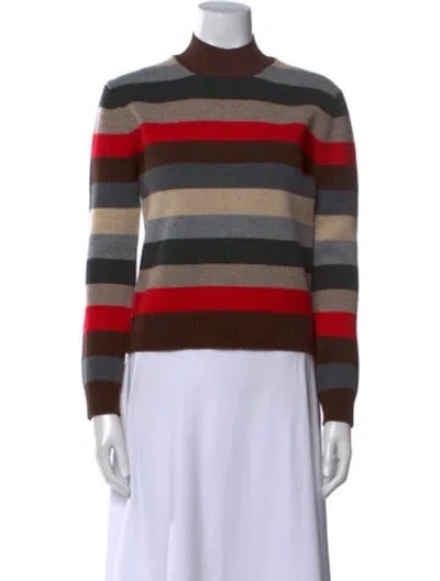 Pre-owned Tory Burch Striped Mock Neck Sweater W/ Tags In Multi
