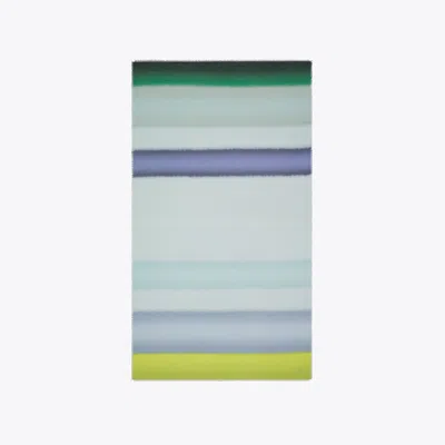 Tory Burch Striped Oblong Scarf In Striped Oblong Grey