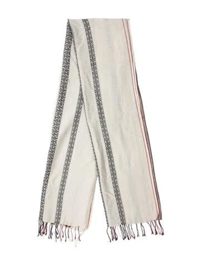 Pre-owned Tory Burch Striped Pareo In Neutral