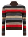 Tory Burch Merino Wool Turtleneck Sweater In Multi