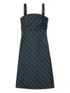 Tory Burch Striped-pattern Cotton-blend Midi Dress