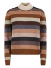 Tory Burch Relaxed Fit Merino Wool Turtleneck Sweater In Brown