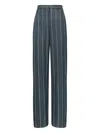 Tory Burch Striped-pattern Trousers In Blue