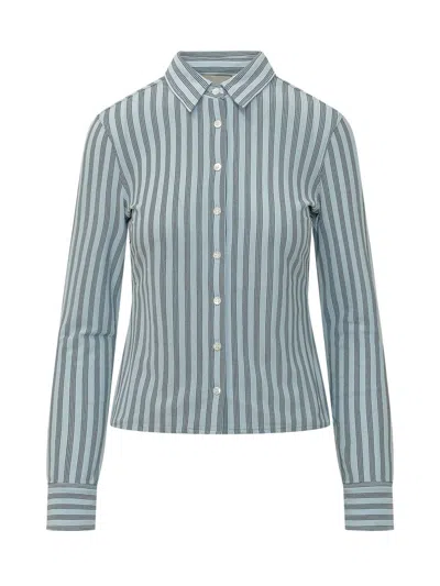 Tory Burch Striped Polo Shirt In Black