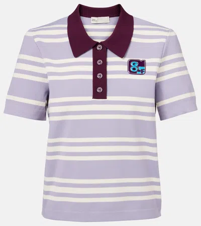 Tory Burch Striped Polo Shirt In Multicoloured