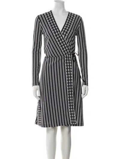 Pre-owned Tory Burch Striped Robe In Blue