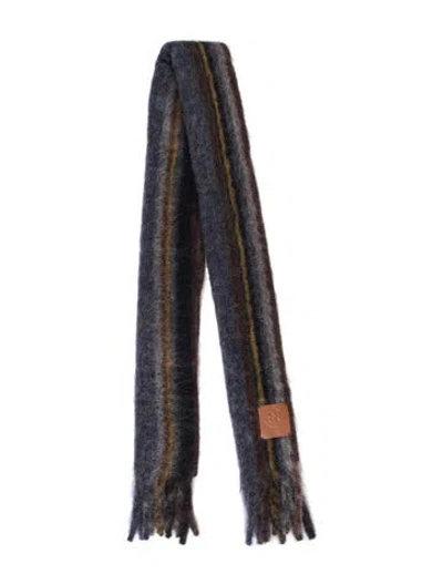 Pre-owned Tory Burch Striped Scarf In Blue
