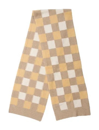 Pre-owned Tory Burch Striped Scarf W/ Tags In Neutral