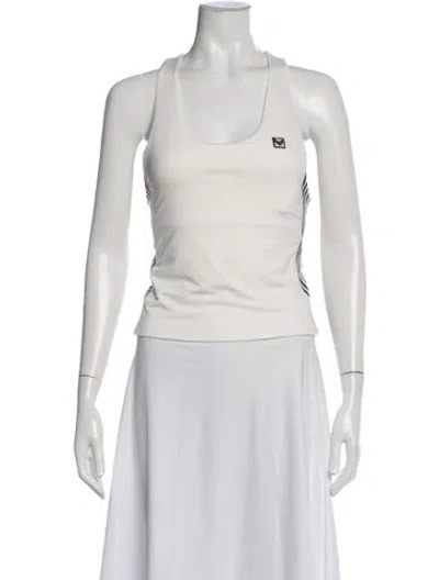 Pre-owned Tory Burch Striped Scoop Neck Top In Neutral