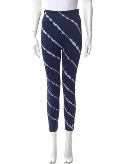 Pre-owned Tory Burch Striped Skinny Leg Pants In Blue